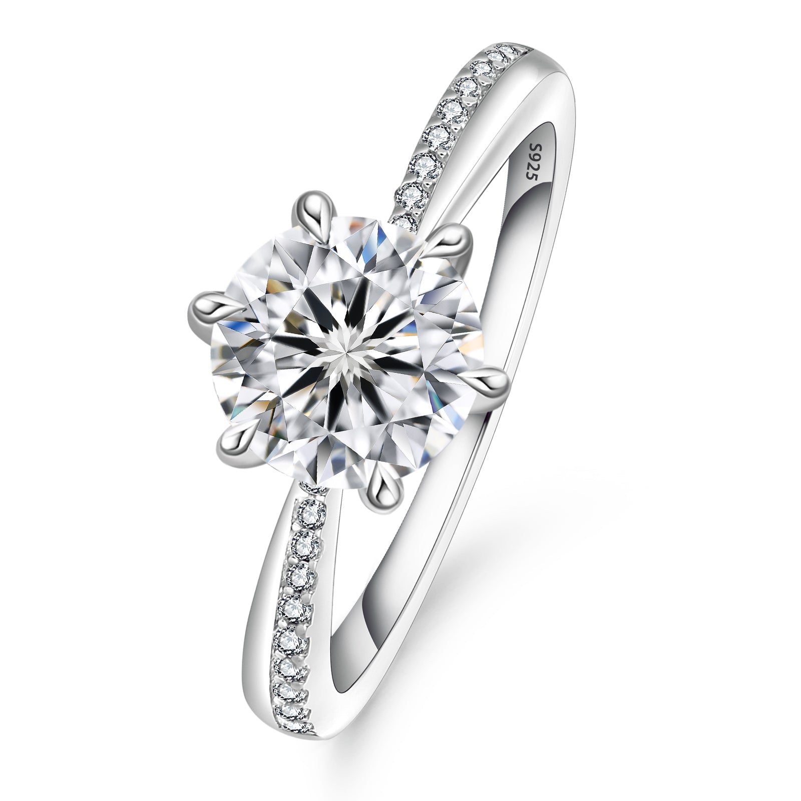Solitario con Diamante Maissanite da 1 carato