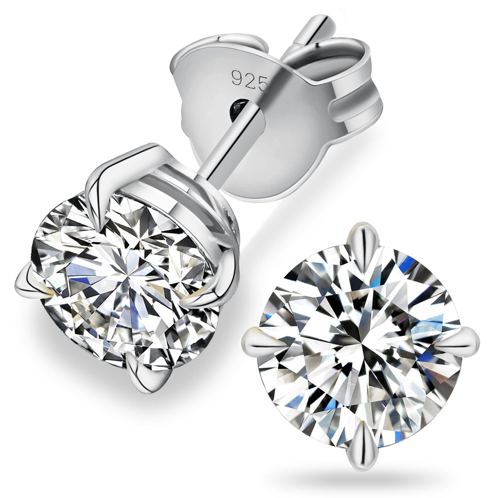 Orecchini da donna e uomo in argento 925 con Moissanite da 1ct brillanti ipoallergenici