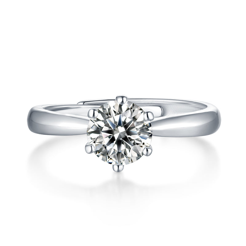 FortunaideAnelli con Moissanite Quadrata 1 Carato in Argento 925 | Gioiello Eleg