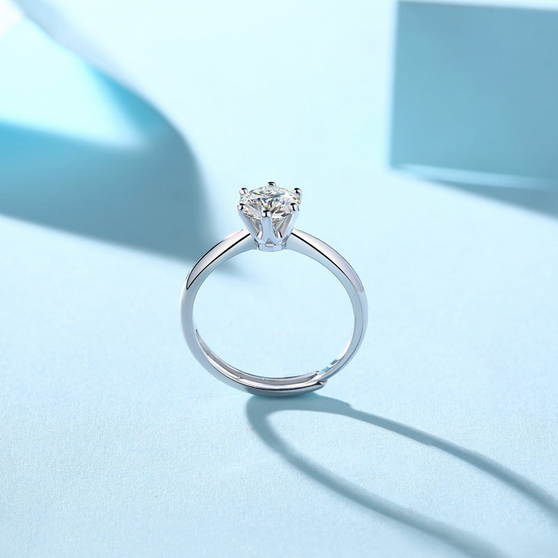 FortunaideAnelli con Moissanite Quadrata 1 Carato in Argento 925 | Gioiello Eleg