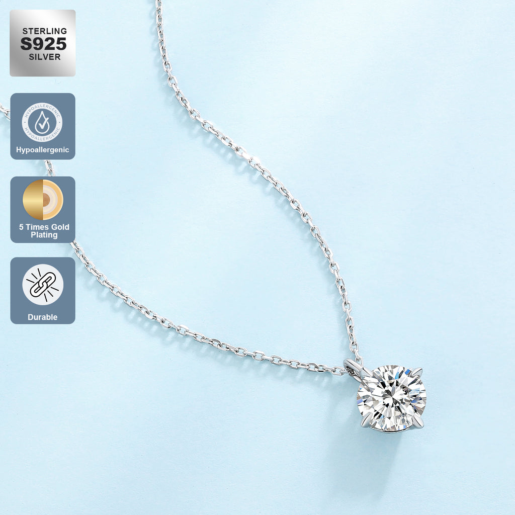 Fortunaide Collana in Argento 925 con Moissanite | Eleganza e Lusso Accessibile Necklaces