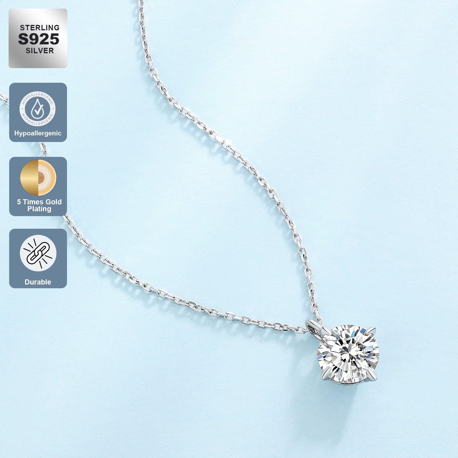 Fortunaide Collana in Argento 925 con Moissanite | Eleganza e Lusso Accessibile Necklaces