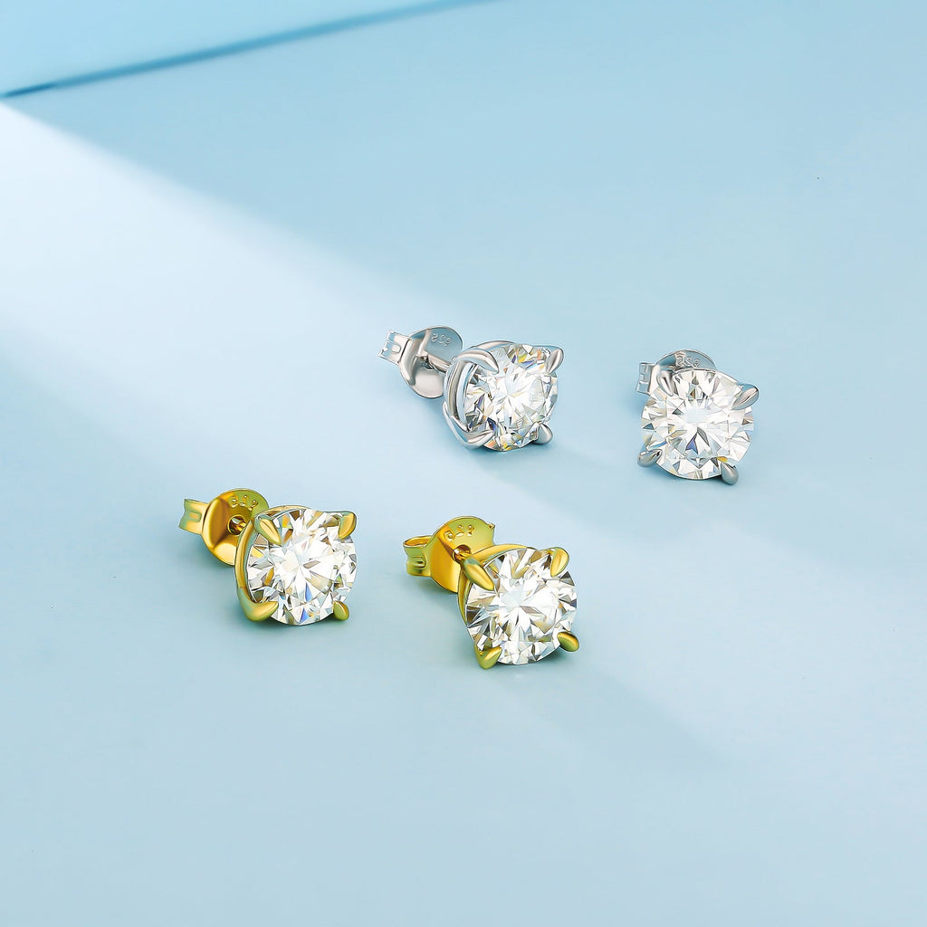 Orecchini da donna e uomo in argento 925 con moissanite 1ct brillante ipoallergenici