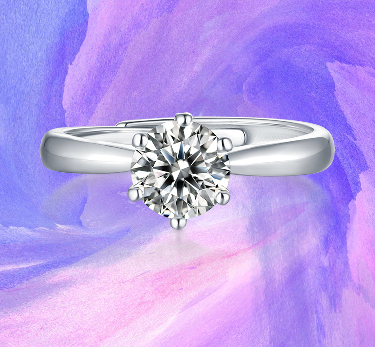 FortunaideAnelli con Moissanite Quadrata 1 Carato in Argento 925 | Gioiello Eleg