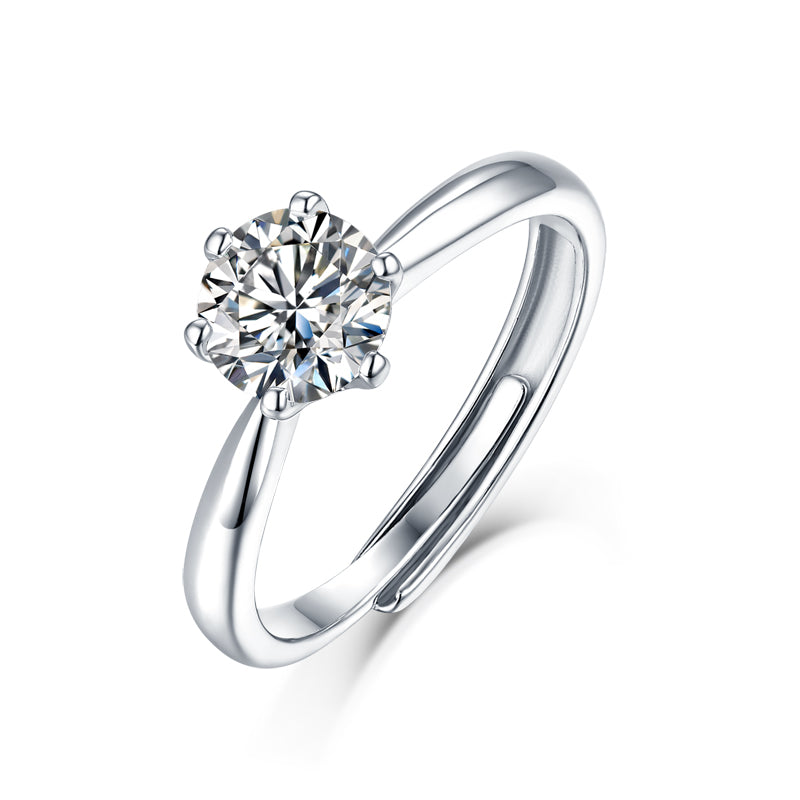 FortunaideAnelli con Moissanite Quadrata 1 Carato in Argento 925 | Gioiello Eleg